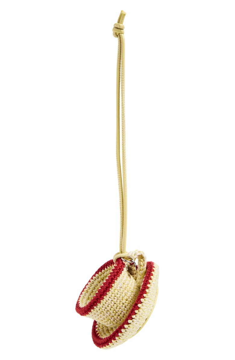 JW Anderson Teacup Crochet Bag Charm, Main, color, Lemon 207