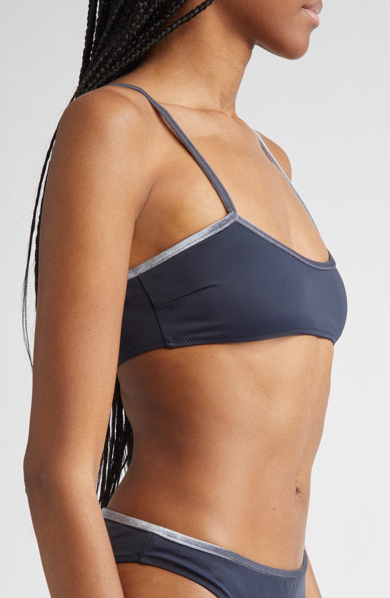 Paloma Wool Lain Velvet Trim Bikini Top, Alternate, color,