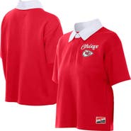 New Era Women's New Era Red Kansas City Chiefs Throwback Boxy Cropped Polo