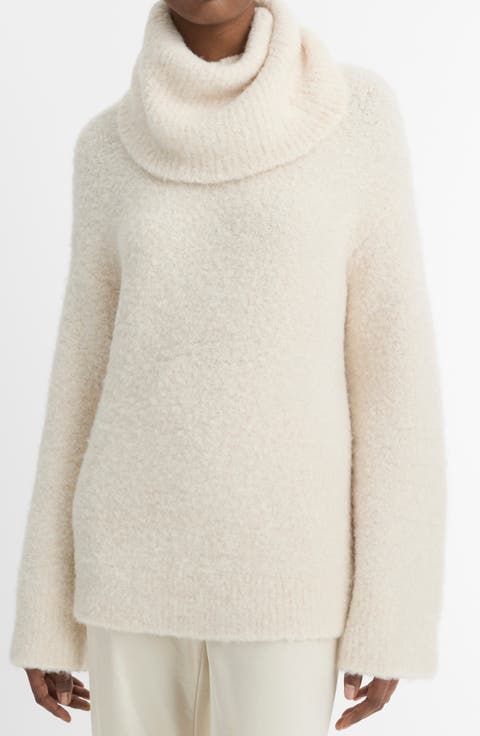 Bouclé Turtleneck Tunic Sweater