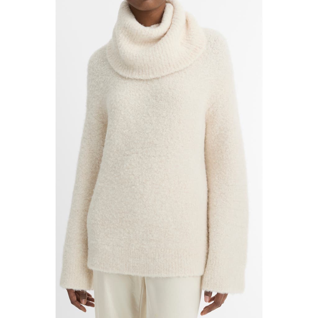 Vince Womens Oversized Alpaca Turtleneck Sweater In Neutral