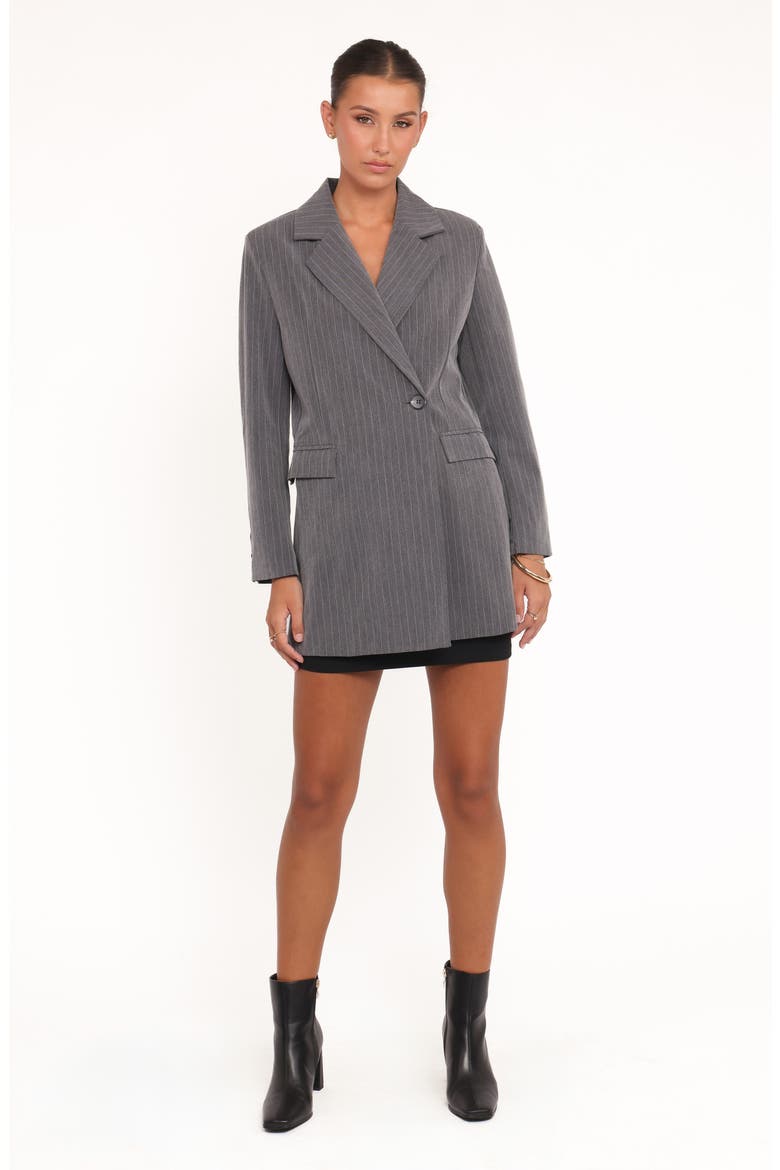 Kerryn Pinstripe Blazer, Alternate, color, GREY PINSTRIPE