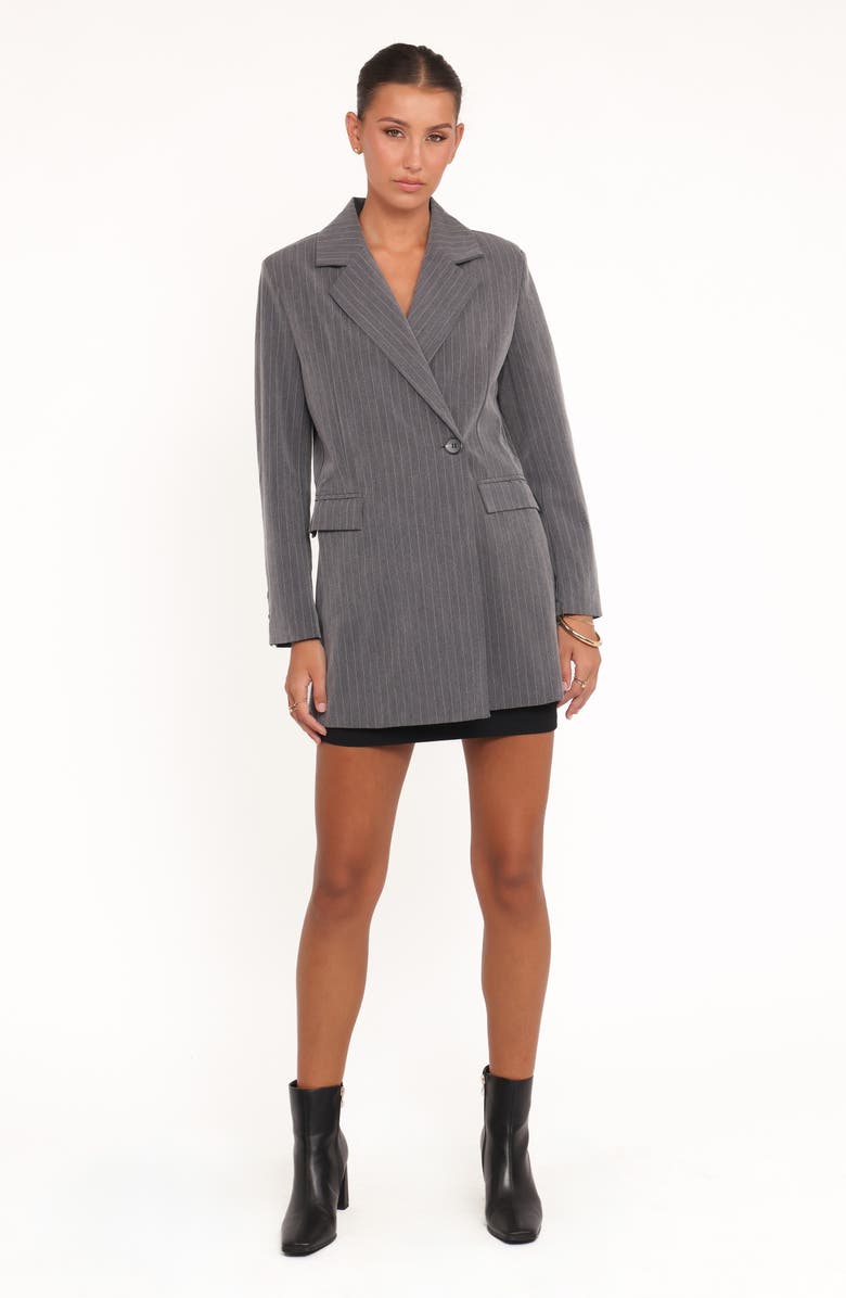 Petal & Pup Kerryn Pinstripe Blazer, Alternate, color, Grey Pinstripe