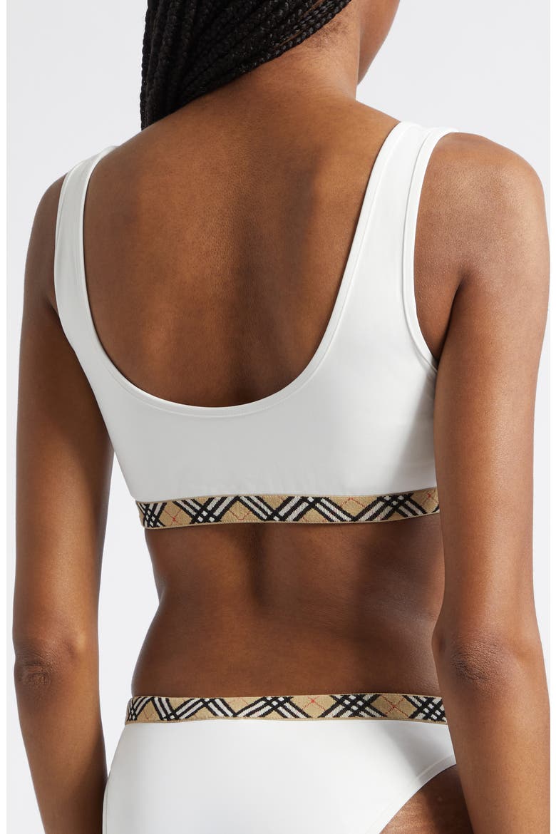 Samphire Check Trim Bikini Top, Alternate, color, CHALK