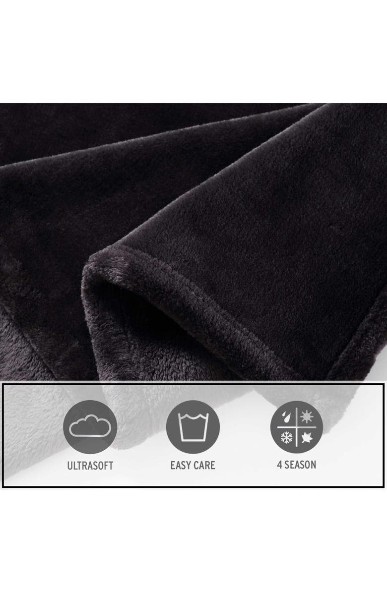 Eddie Bauer Ultra Luxe Fleece Throw Blanket, Alternate, color, Black