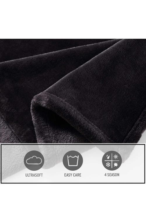 Eddie Bauer Ultra Luxe Fleece Throw Blanket In Black