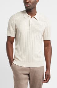 Nordstrom Cabled Cotton & Cashmere Polo Sweater
