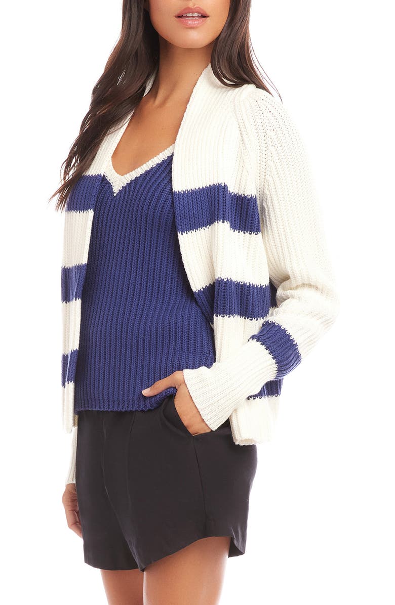 FIFTEEN TWENTY Cely Stripe Open Front Crop Cardigan, Alternate, color, 