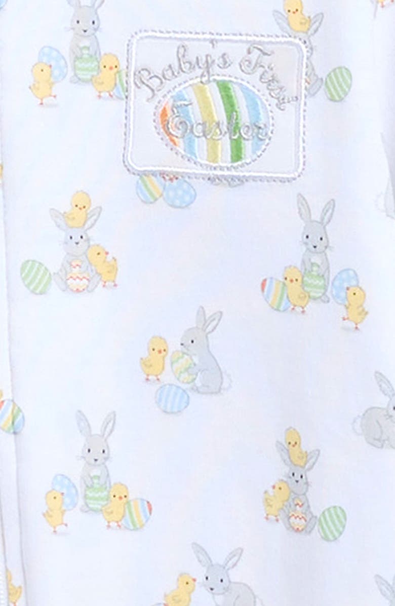 Kissy Kissy First Easter Pima Cotton Footie, Alternate, color, White Multi