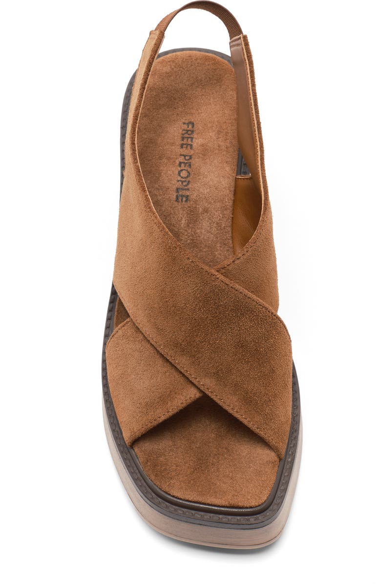Free People Cora Slingback Platform Sandal, Alternate, color, Cognac Suede