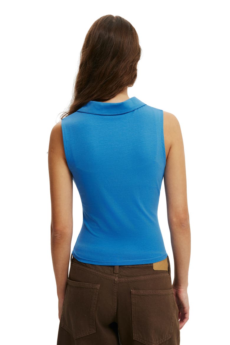 Women's Gathered Front Polo, Alternate, color, Cobalt