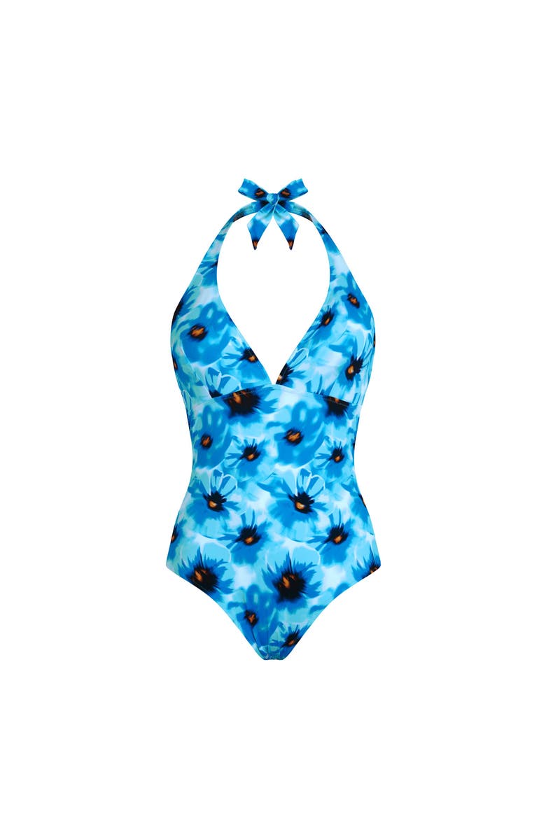 Vilebrequin Women Halter One-piece swimsuit Poppies, Main, color, Blue Topaz