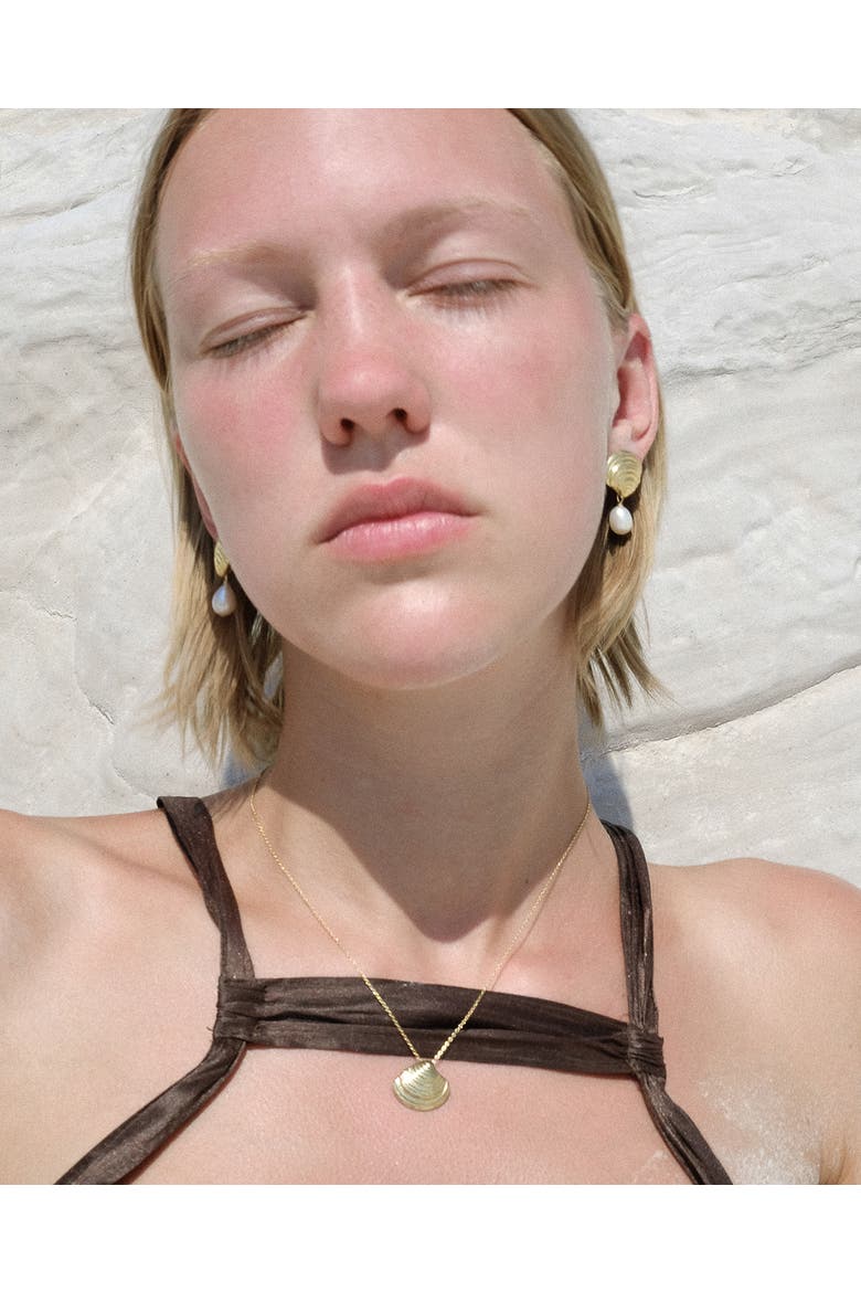 La Plage Necklace, Alternate, color, Brass