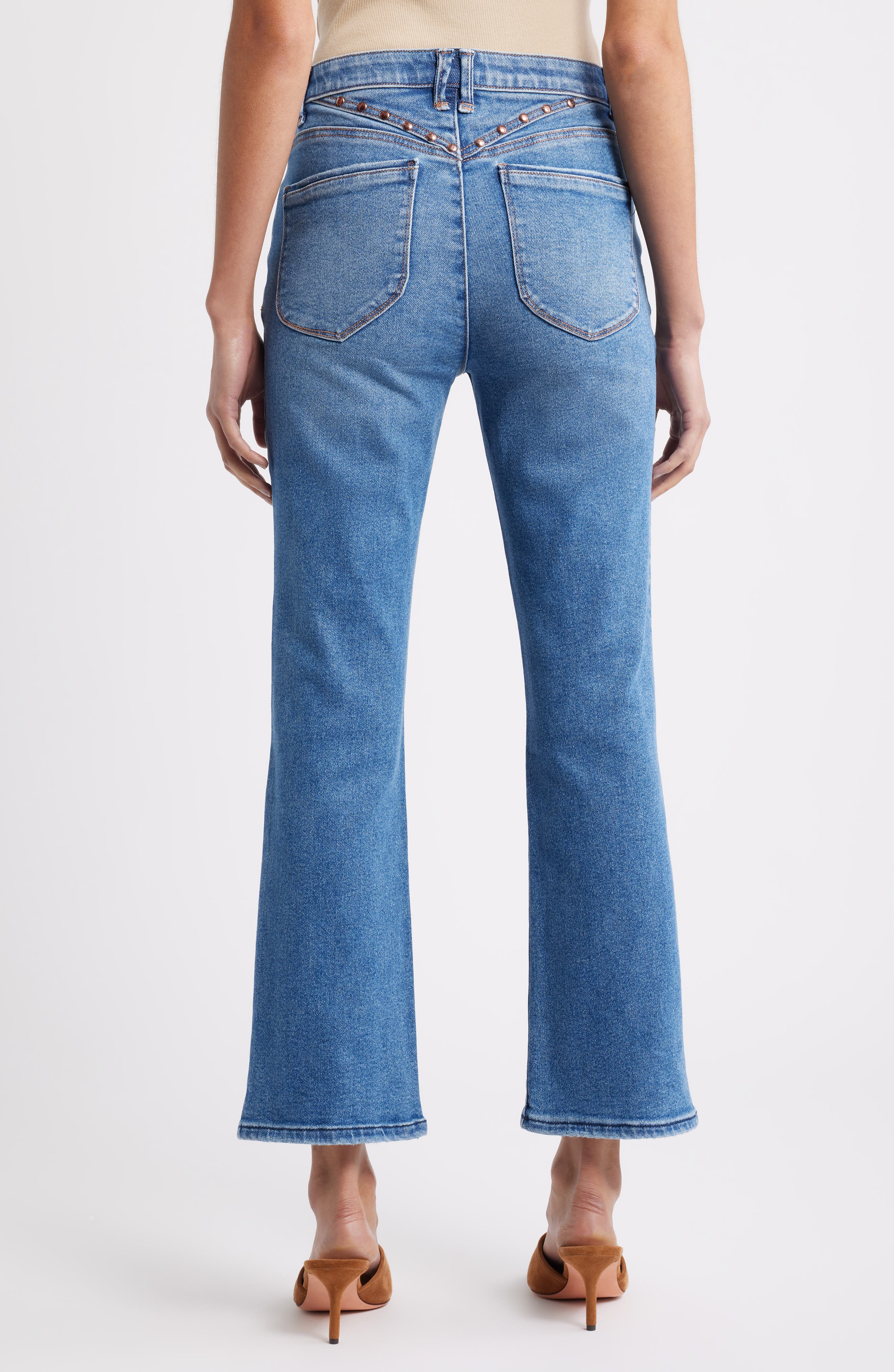 Bennett Studded High Waist Ankle Barely Bootcut Jeans - image 2