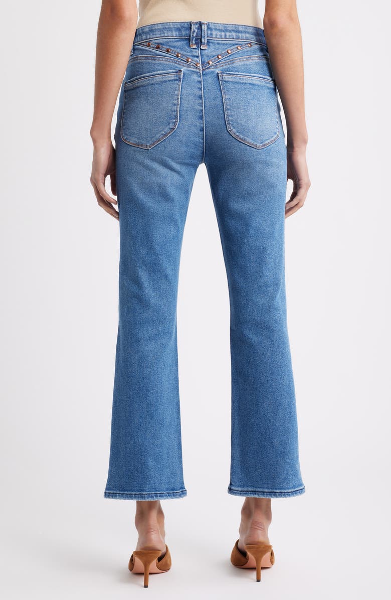 Wit & Wisdom Bennett Studded High Waist Ankle Barely Bootcut Jeans, Alternate, color, Mid Blue Artisanal