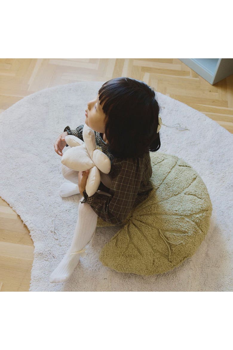 Floor Cushion Water Lily, Alternate, color, Matcha, Natural