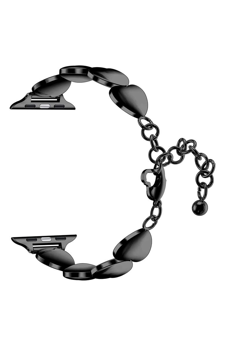 The Posh Tech Lover Heart Bracelet Apple Watch<sup>®</sup> Watchband, Alternate, color, Black
