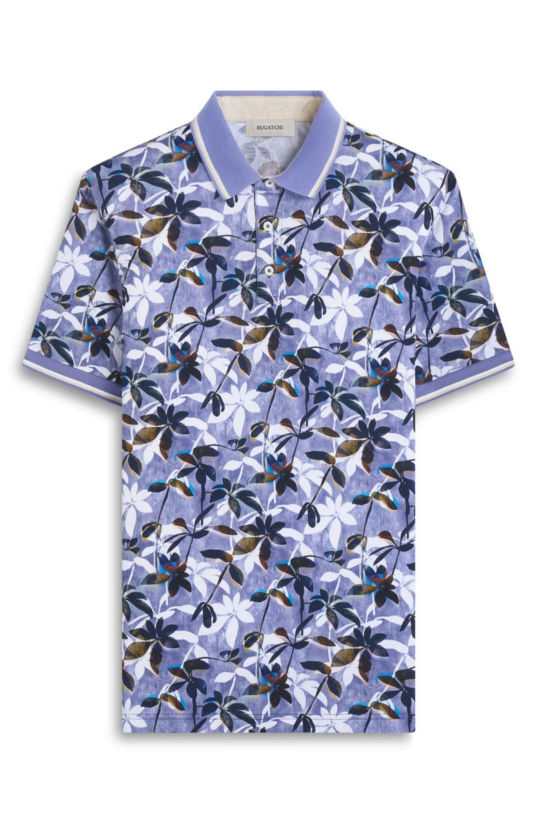 Bugatchi Tipped Floral Pima Cotton Polo, Alternate, color,