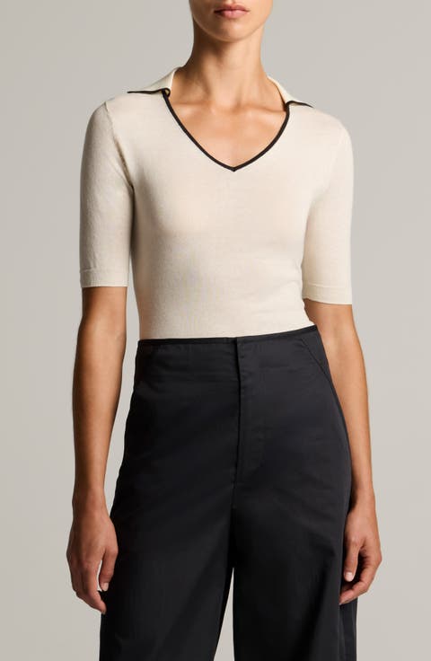 Tipped Cotton & Cashmere Polo
