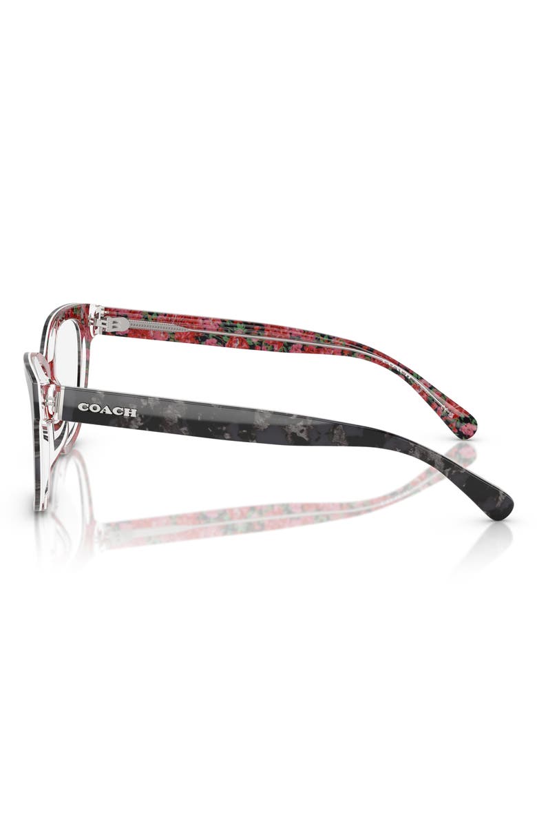COACH 53mm Butterfly Optical Glasses, Alternate, color, Black / Pink / Demo Lens