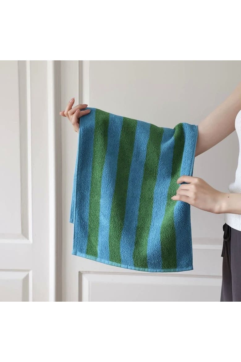 Ultra Soft Absorbent Terra Stripe Towel, Alternate, color, Mangrove Green
