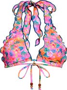 Kulani Kinis Lettuce Trim Halter Bikini Top