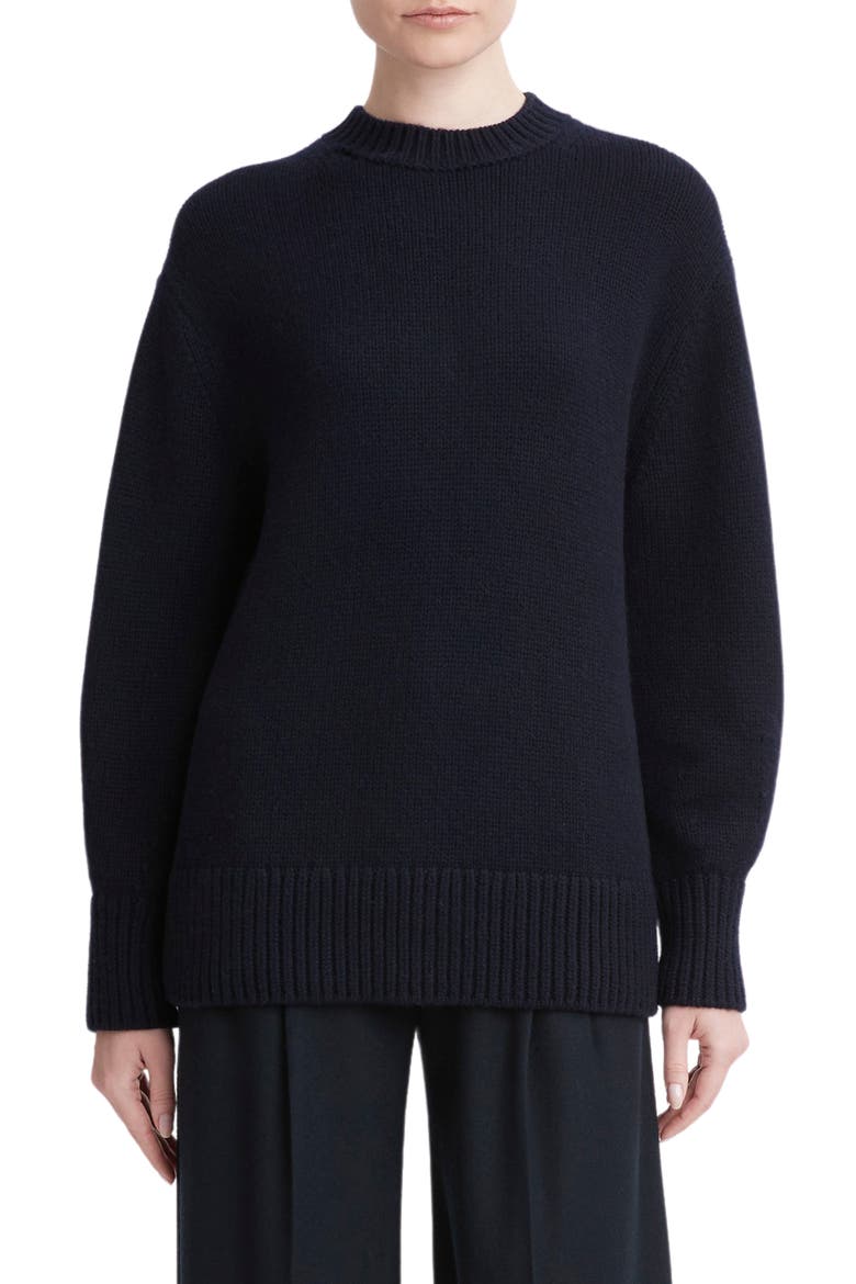 Oversize Balloon Sleeve Wool & Cashmere Sweater, Main, color, COASTAL
