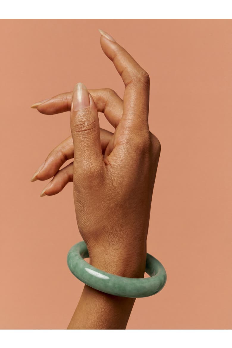 Tennis Opaque Green Jade Stone Bangle, Alternate, color, Light green