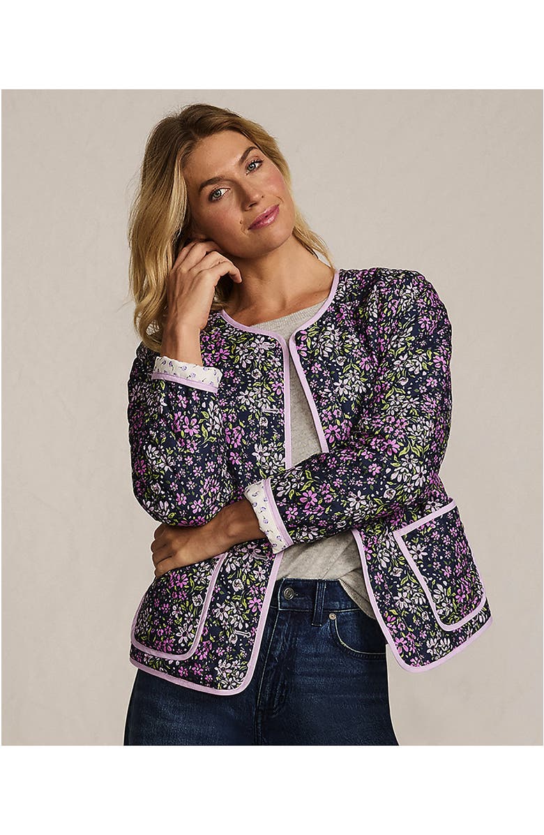 Lands' End Quilted Reversible Jacket, Alternate, color, Floral/Purple/Ivory