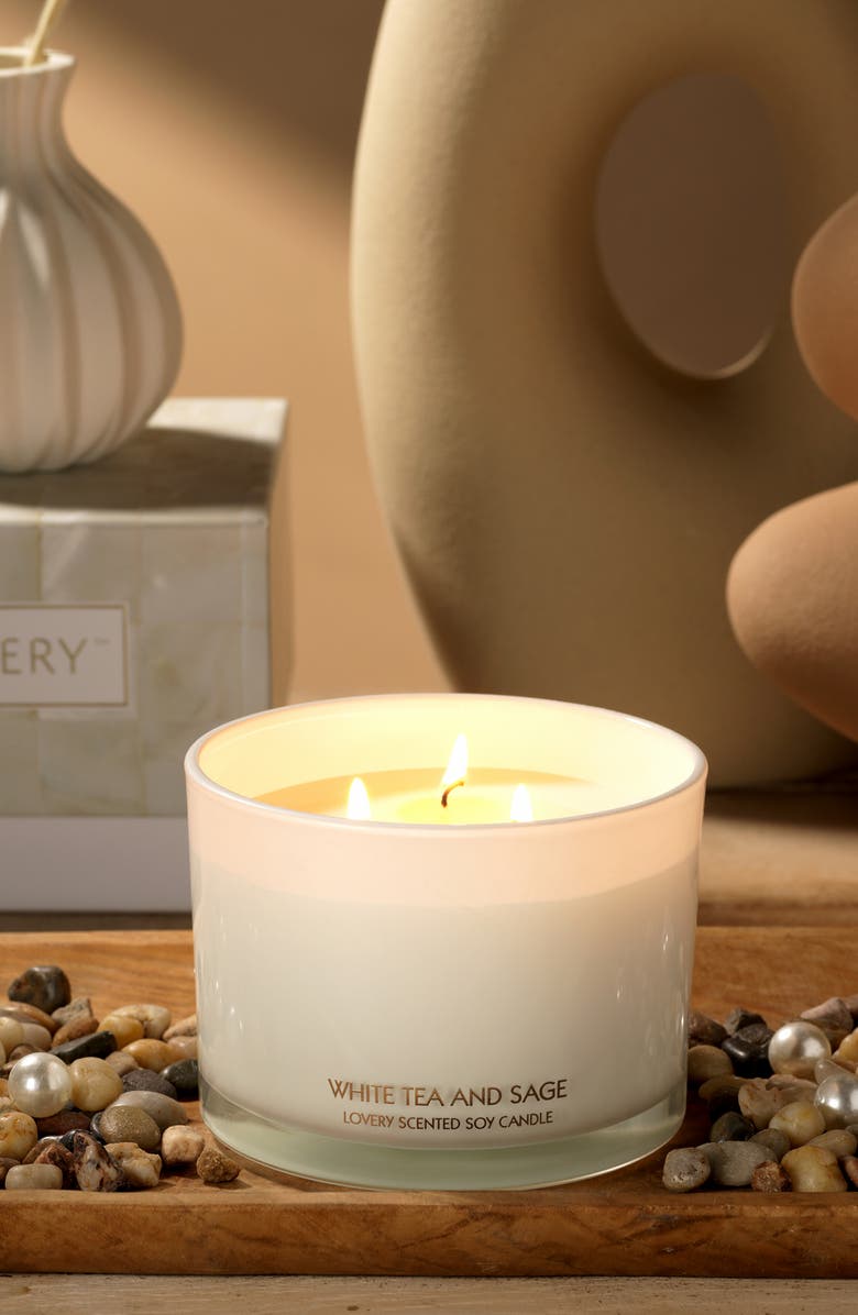 Lovery Deluxe White Tea & Sage Candle Gift Set, Alternate, color,