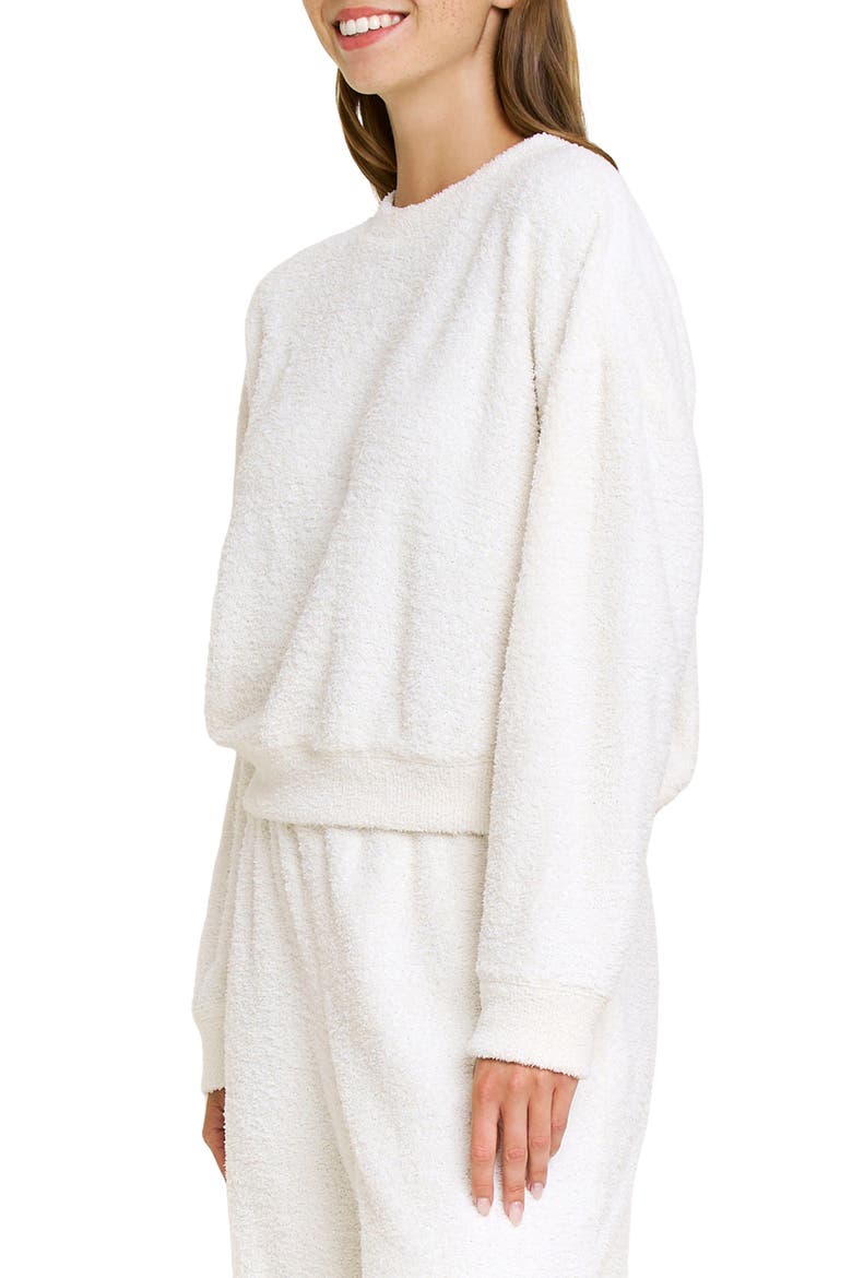 Comfort Queen Relaxed Fit Pajama Sweatshirt, Alternate, color, IVORY
