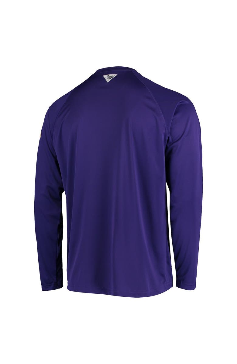 Columbia Men's Columbia PFG Purple Washington Huskies Terminal Tackle Omni-Shade Long Sleeve T-Shirt, Alternate, color,