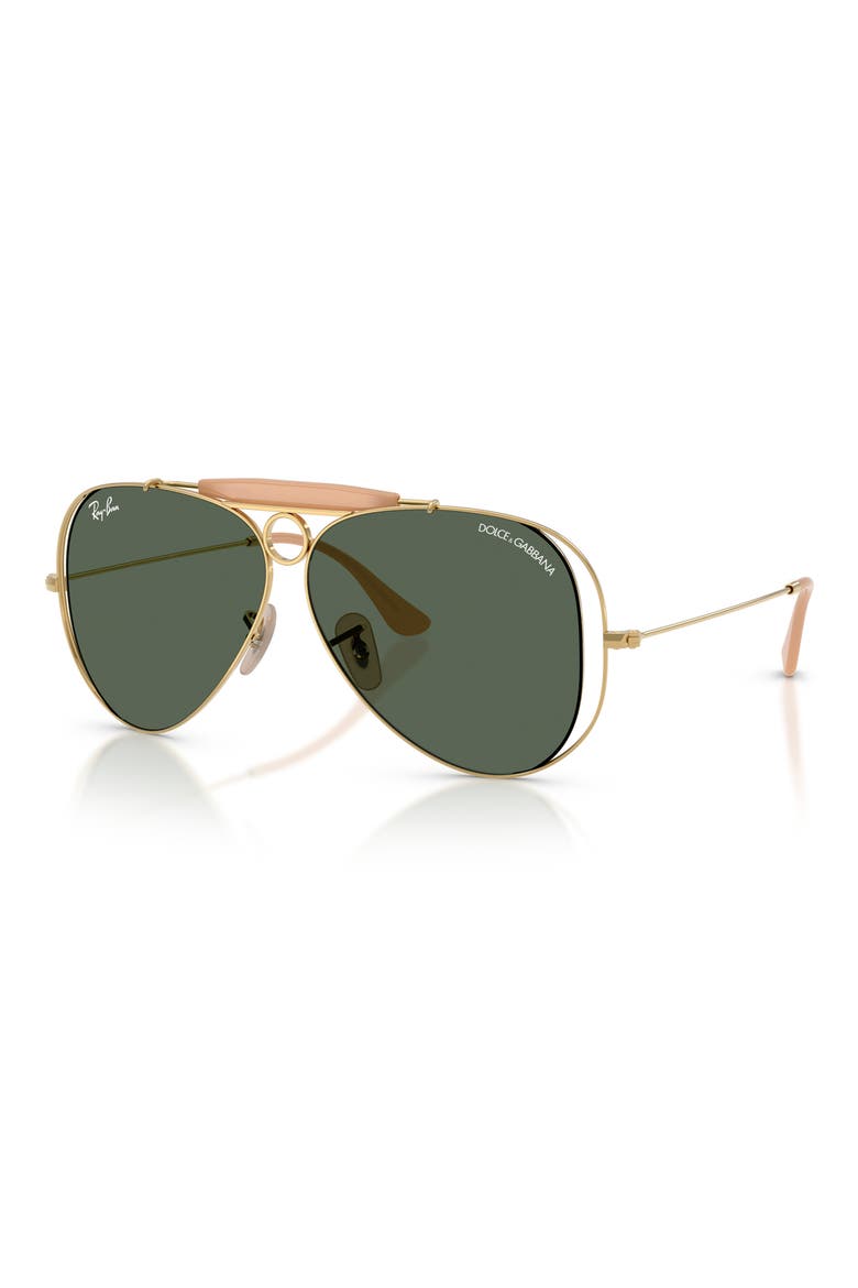 53mm Shooter Pilot Sunglasses, Alternate, color, ARISTA / DARK GREEN