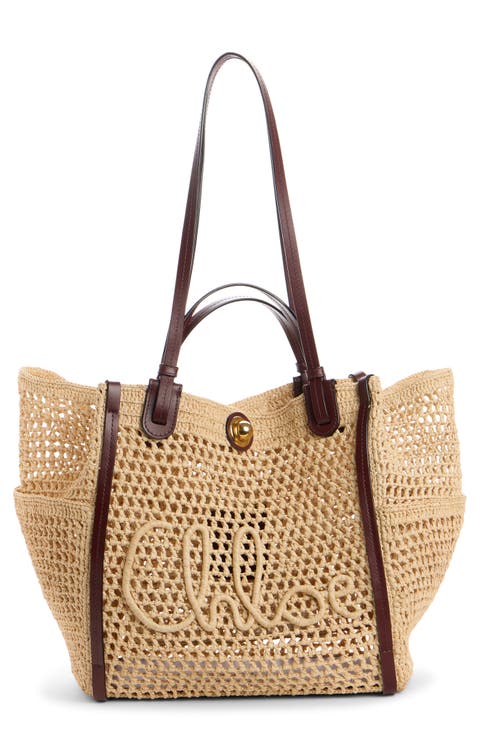 Summer Banana Raffia Tote
