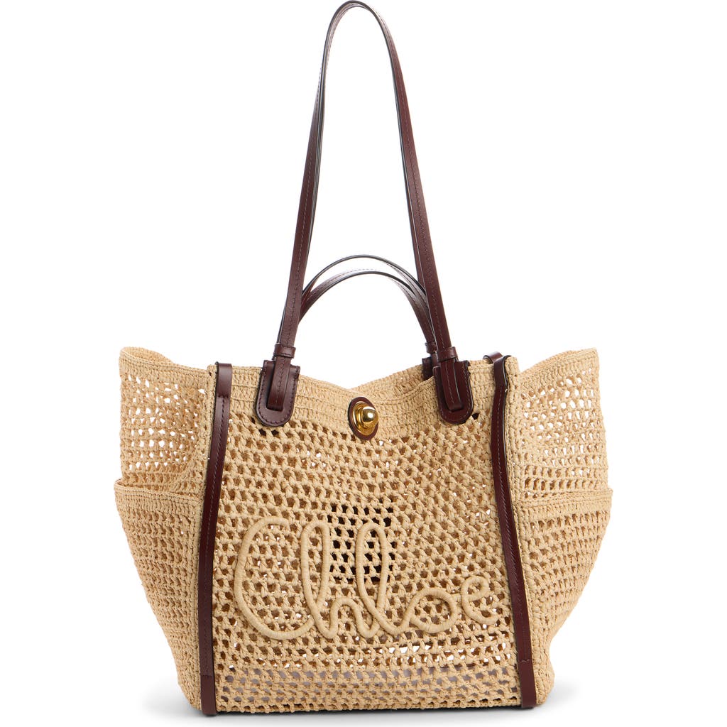 Chloé Summer Banana Raffia Tote in Hot Sand at Nordstrom