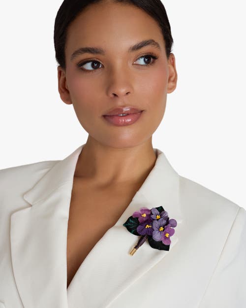 Helena Simon The Violet Cluster Floral Brooch In Purple