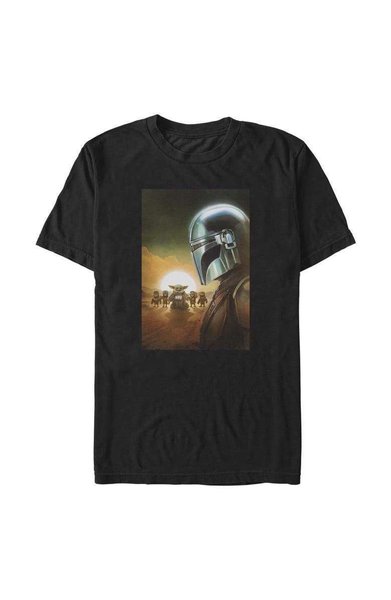 Star Wars: The Mandalorian and Grogu Men's Star Wars The Mandalorian and Grogu Din Djarin and The Child Crew  Graphic T-Shirt, Main, color, Black