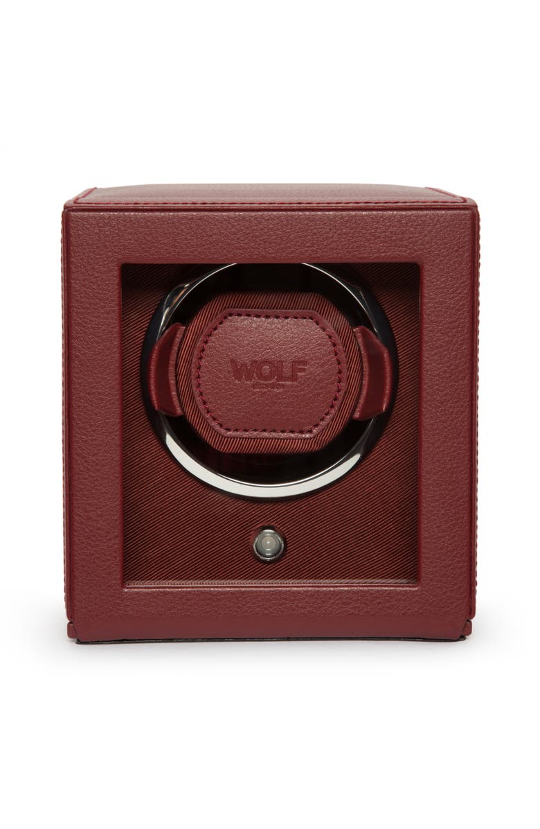 WOLF Cub Single Watch Winder with Cover, Main, color, Bordeaux