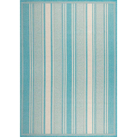 Haynes Modern Double Stripe Indoor/Outdoor Area Rug