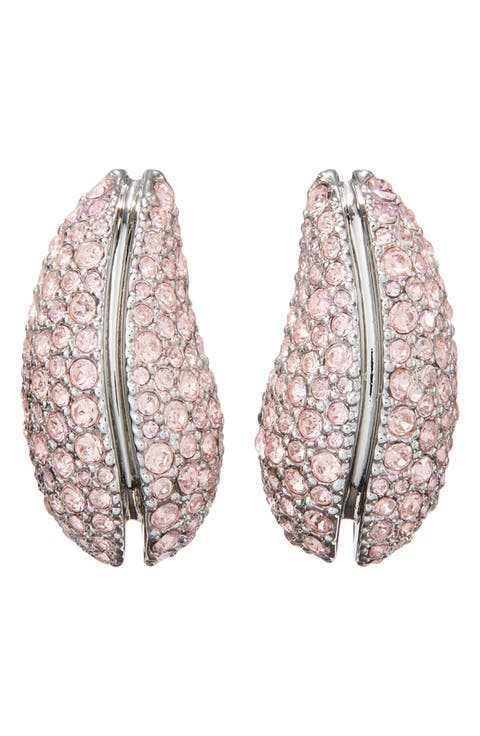 Pavé Wave Drop Earrings