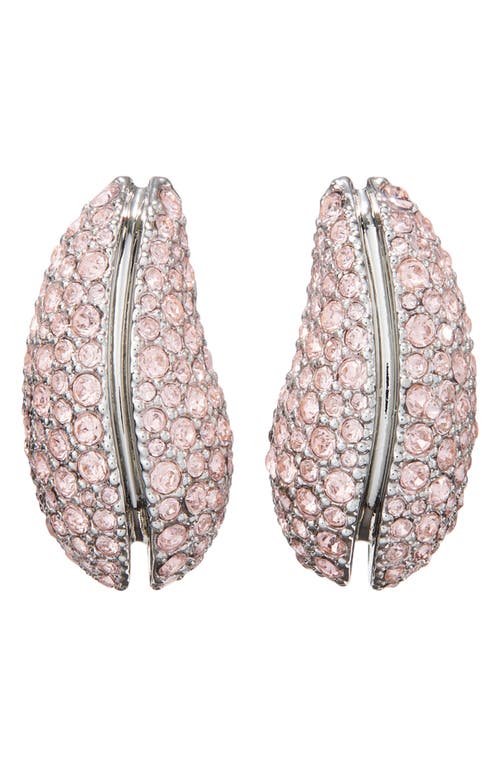 Tory Burch Wave Crystal Embellished Stud Earrings In Gray