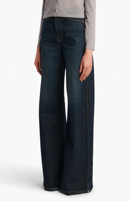Khaite Dane High Waist Wide Leg Jeans In Blue
