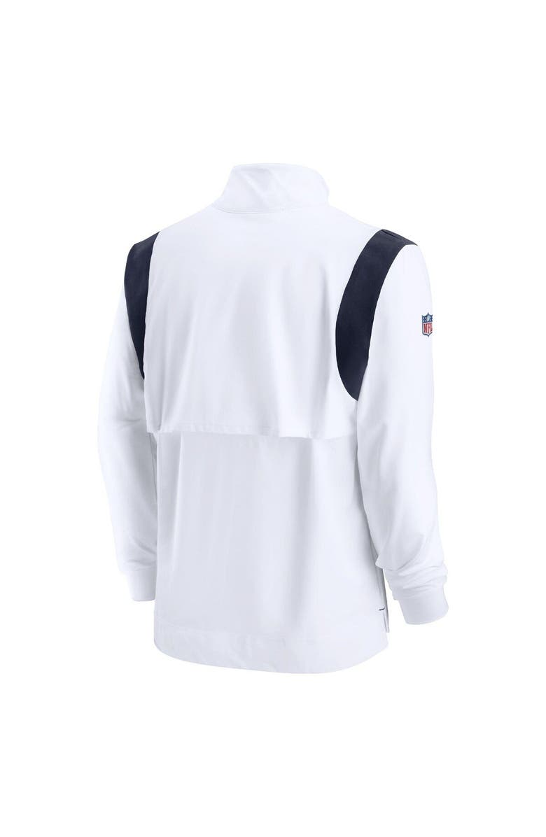 Nike Men's Nike White New England Patriots Sideline Coach Chevron Lockup Quarter-Zip Long Sleeve Top, Alternate, color, 