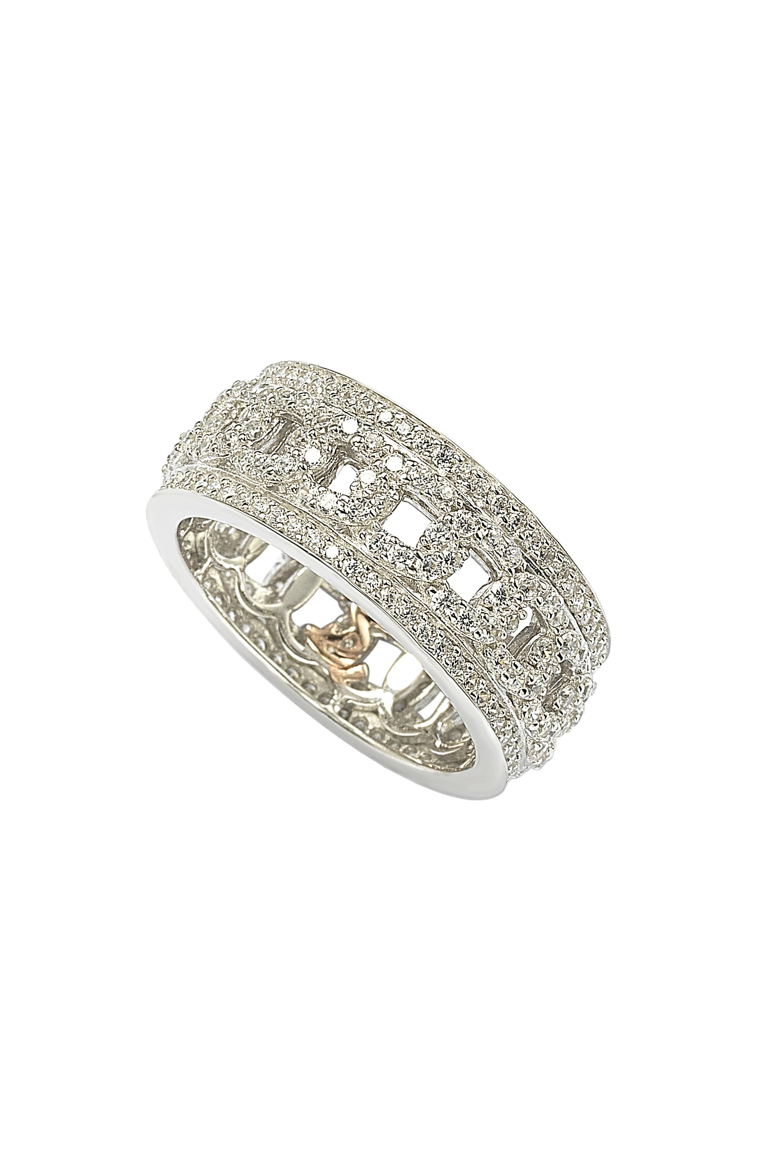 SUZY LEVIAN Sterling Silver Cutout CZ Band