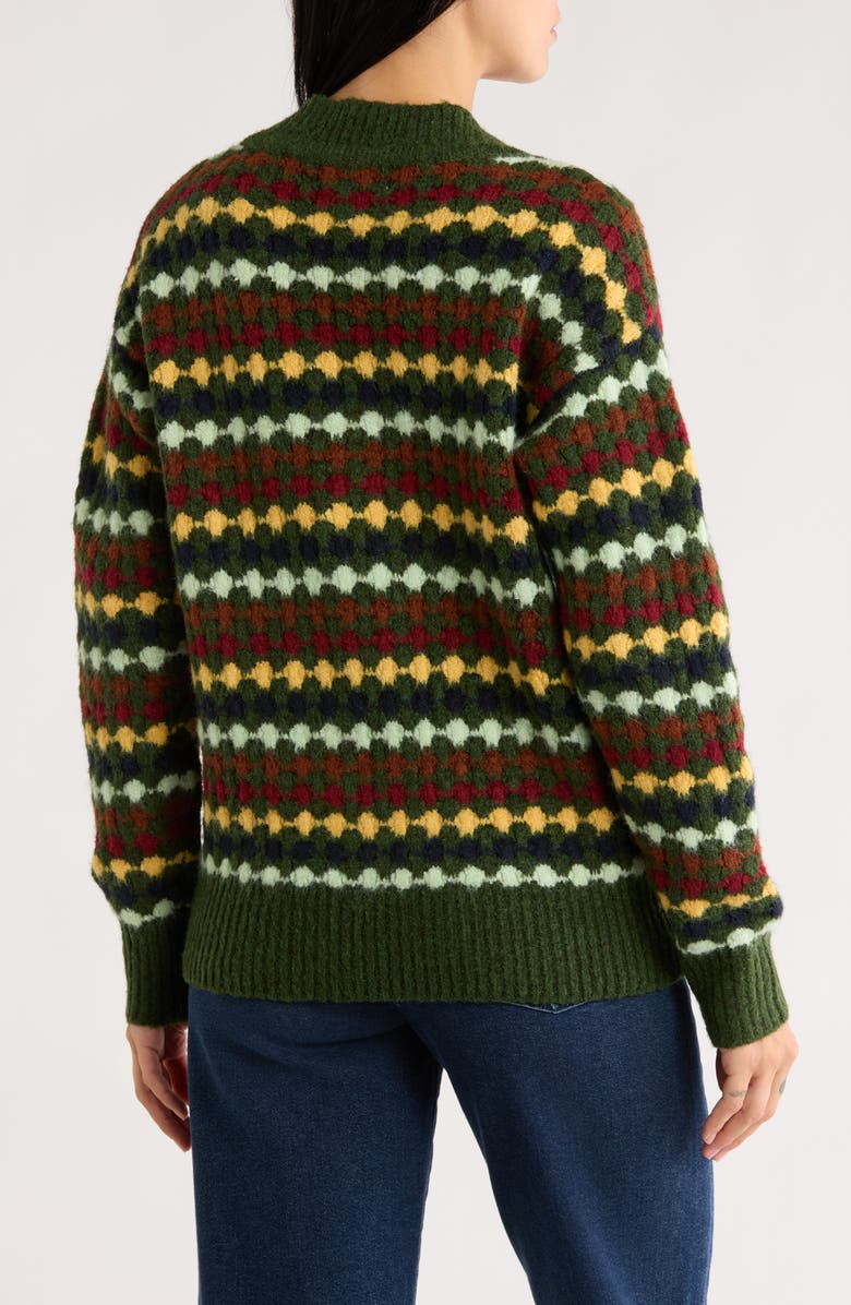 BY DESIGN Selena V-Neck Cardigan, Alternate, color, Rifle Green/ Spicy Mustard