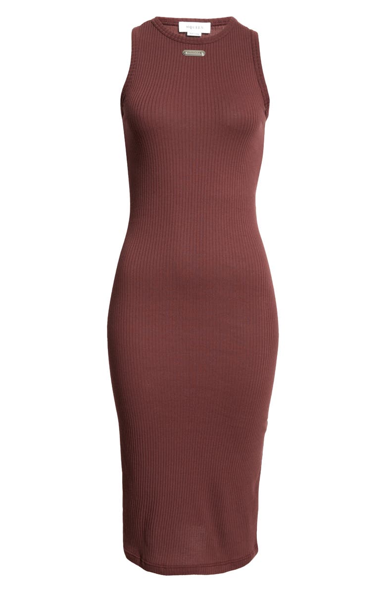 McQueen Rib Body-Con Midi Dress, Alternate, color, Burgundy