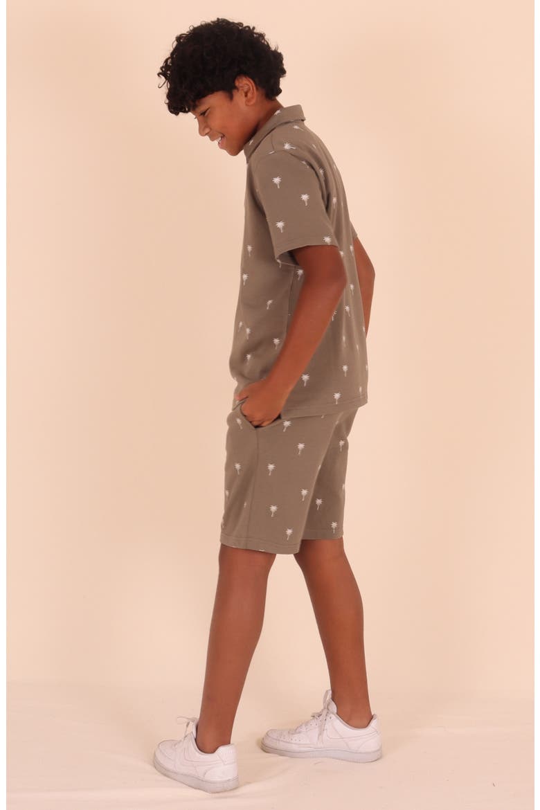 Kids' Palm Tree Print Shorts, Alternate, color, OLIVE