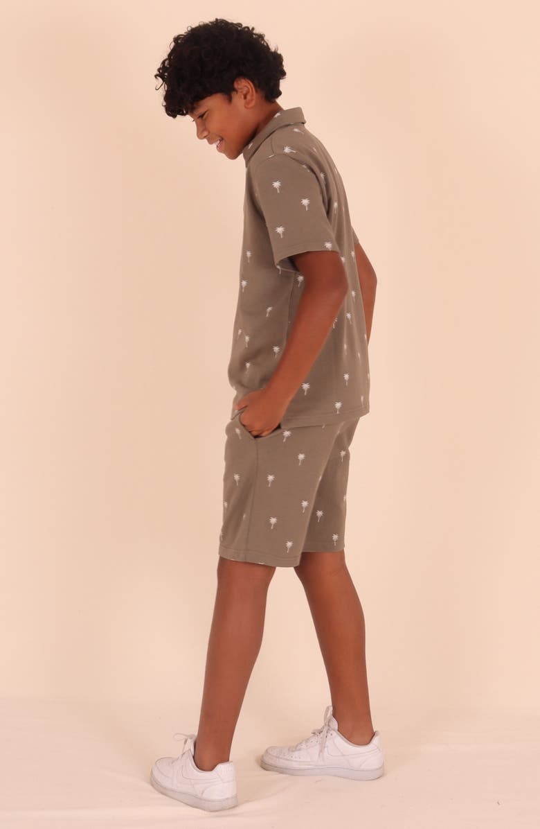 TINY TRIBE Kids' Palm Tree Print Shorts, Alternate, color, Olive