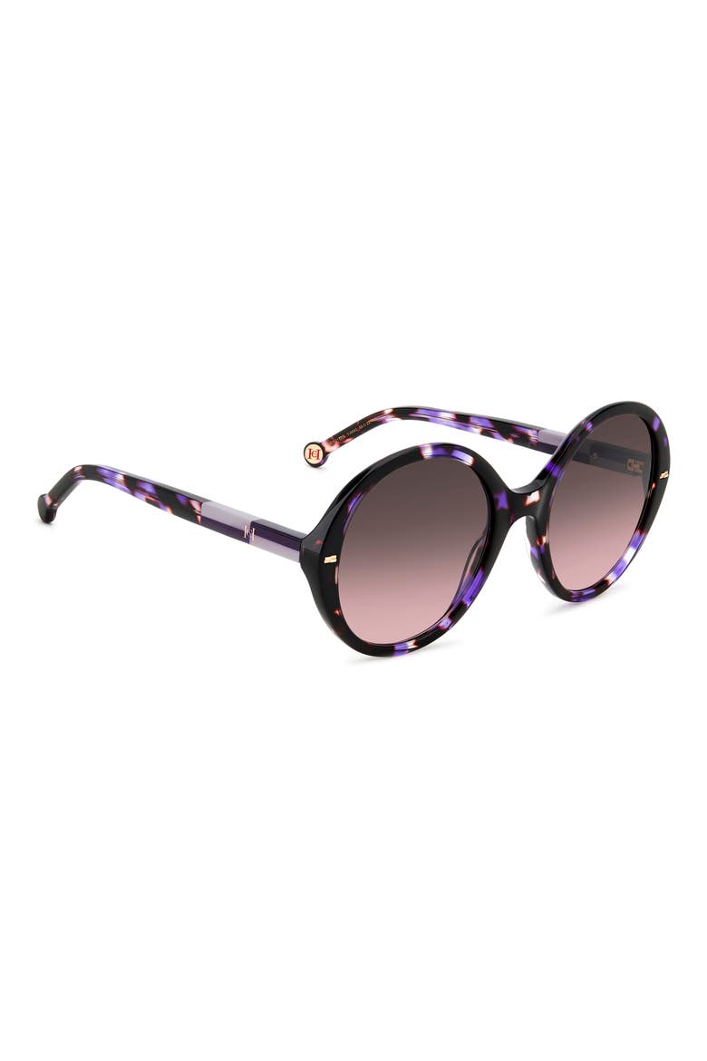 55mm Round Sunglasses, Alternate, color, PURPLE/BLACK/GREY SHADED