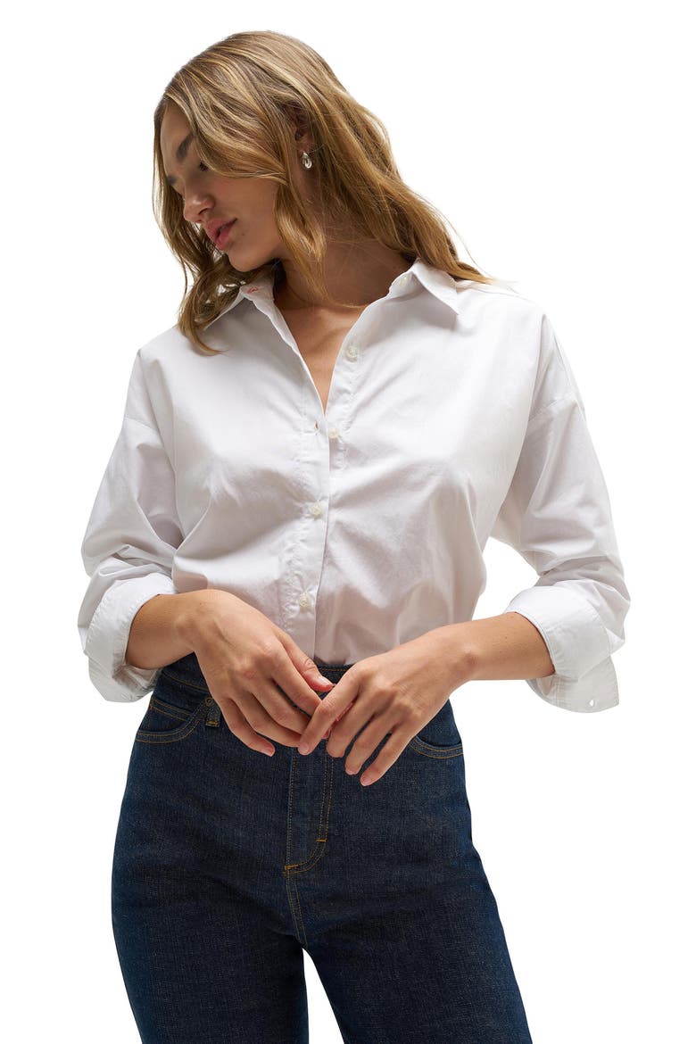 60s Button-Up Shirt, Alternate, color, WHITE STAR